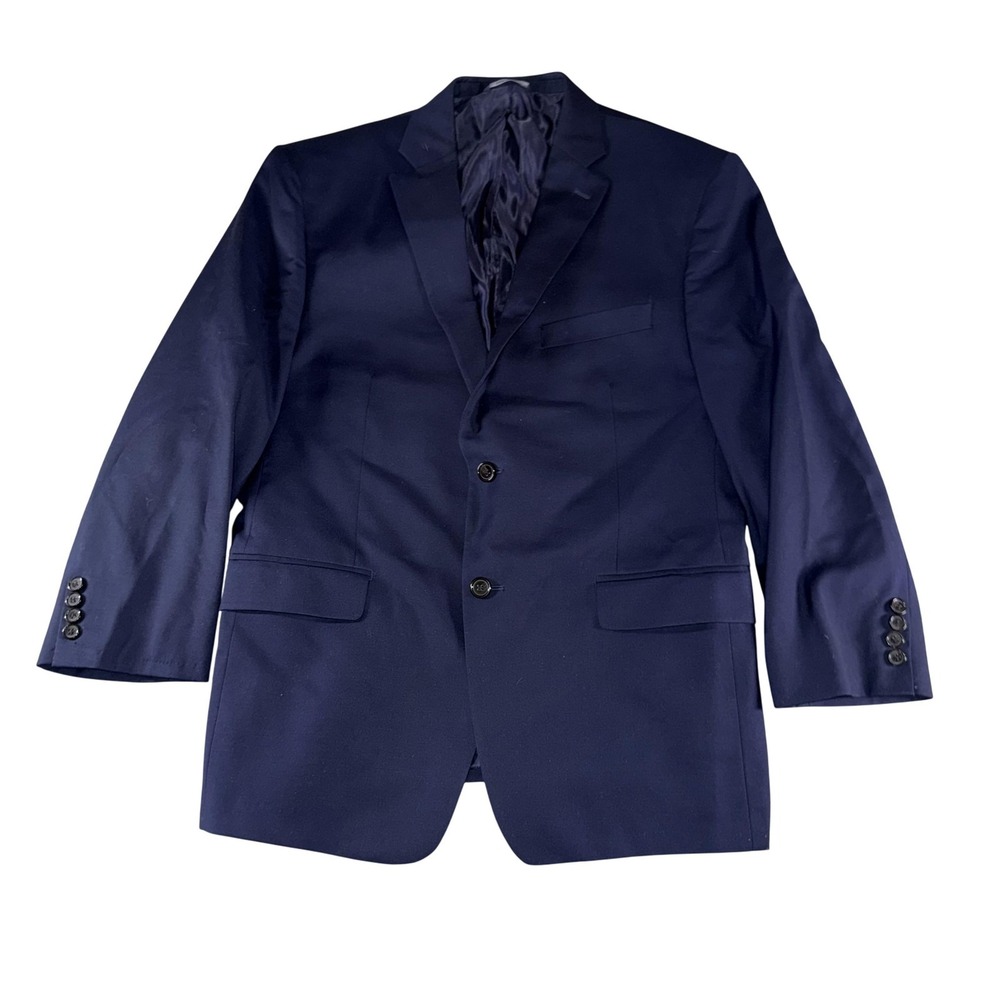 Ralph Ralph Lauren Suit Jacket Mens 44S Blue Wool 2‎ Button Made In Canada